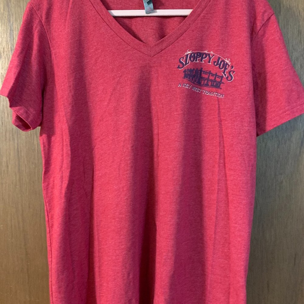 Sloppy Joe's Key West Florida Women's V-neck t-shirt XXL Red